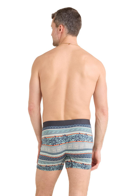 Saxx Ultra Boxer Brief Fly | Beach Shack Stripe Teal SXBB30F | Rear View | Mens Boxer Briefs | Topdrawers Underwear for Men
