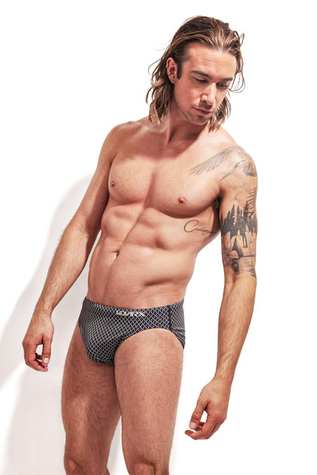 KovarX Stallion Swim Brief | Logo Print 1001 | Side View | Mens Swim Briefs | Topdrawers Swimwear for Men