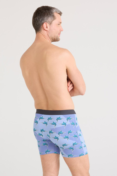 Saxx Ultra Boxer Brief Fly | Man In The Blue Suit Blue SXBB30F | Rear View | Mens Boxer Briefs | Topdrawers Underwear for Men