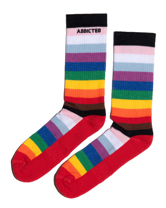 Addicted Inclusive Rainbow Socks AD1252 | Item View | Mens Crew Socks | Topdrawers Apparel for Men