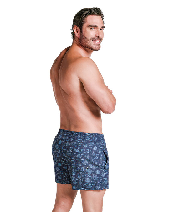 Leo Eco-Friendly Men's Swim Trunk 5 Inch  Fish 505040 | Rear View | Mens Swim Shorts | Topdrawers Swimwear for Men