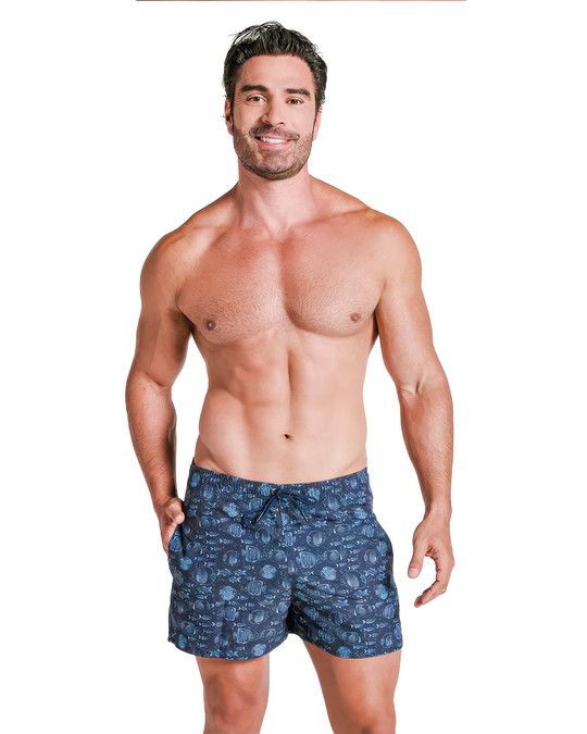 Leo Eco-Friendly Men's Swim Trunk 5 Inch  Fish 505040 | Front View | Mens Swim Shorts | Topdrawers Swimwear for Men