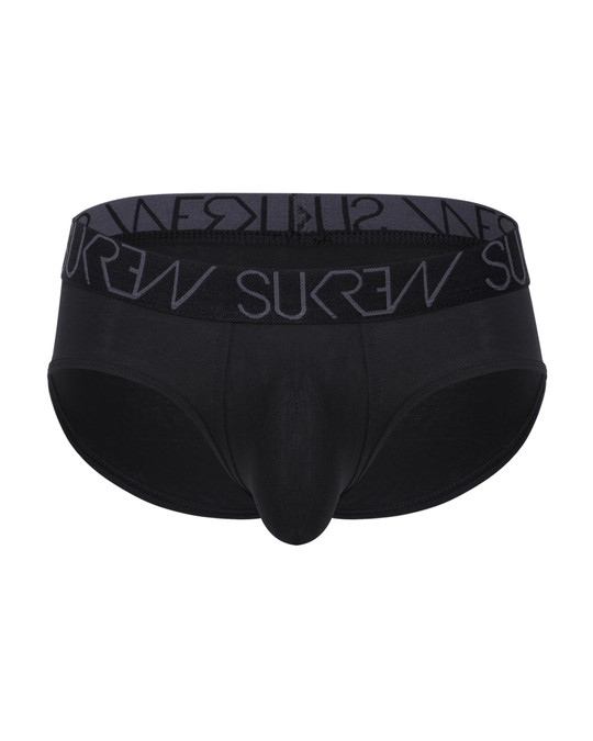 Sukrew Essential Apex Brief | Black SAB-CE-095 | Closeup View | Mens Briefs | Topdrawers Underwear for Men