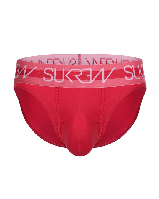 Sukrew Lagoon Classic Brief | Deep Coral SFB-PE-106 | Closeup View | Mens Briefs | Topdrawers Underwear for Men