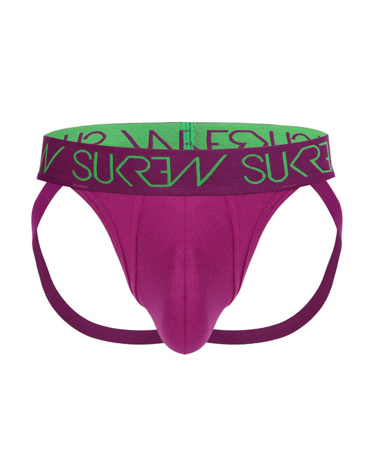 Sukrew Wicked Jockstrap | Deep Purple SJS-CE-104 | Closeup View | Mens Jockstraps | Topdrawers Underwear for Men