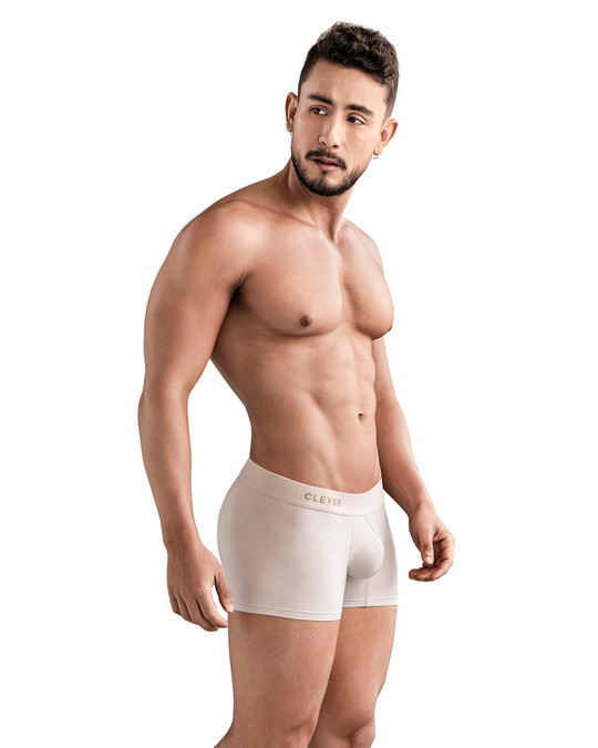 Clever Genie Trunks | Beige 1777-02 | Side View | Mens Boxer Briefs | Topdrawers Underwear for Men