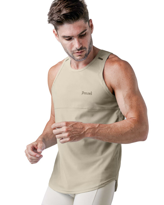 Peelers Power Tank | Mineral PW25TK | Front View | Mens Tank Tops | Topdrawers Clothing for Men