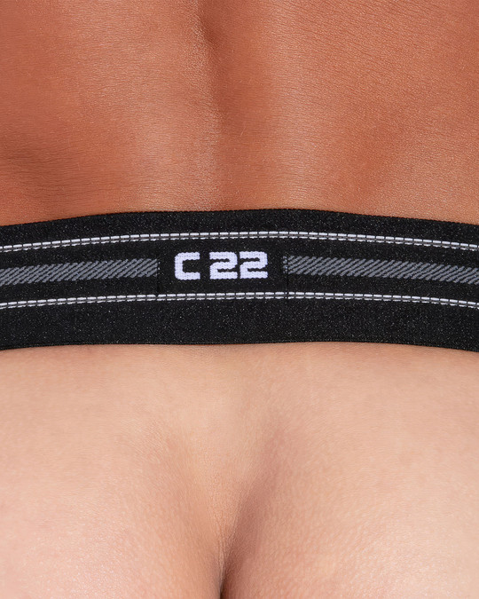 CODE 22 Openwork Jockstrap | Black 2143 | Closeup View | Mens Jockstraps | Topdrawers Underwear for Men