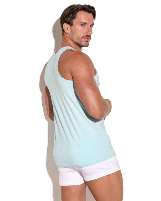 CODE 22 Basic Tank Top | Aqua 3300 | Side View | Mens Tank Tops | Topdrawers Clothing for Men