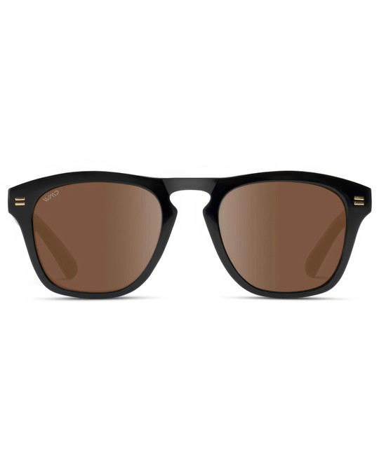 WMP Eyewear Dash Glossy Black Brown 1063-BLKBRW | Front View | Mens Sunglasses | Topdrawers Apparel for Men