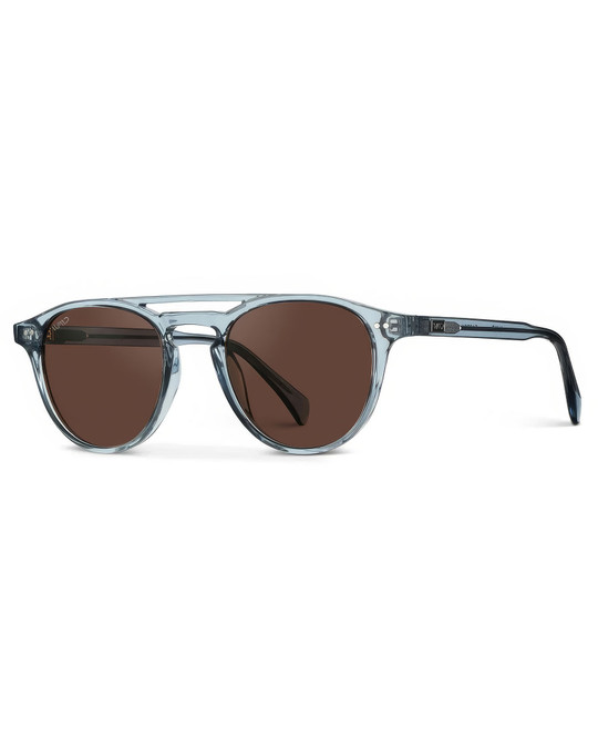 WMP Eyewear Easton Crystal Denim Blue Brown 1072-BLUBRW | Side View | Mens Sunglasses | Topdrawers Apparel for Men
