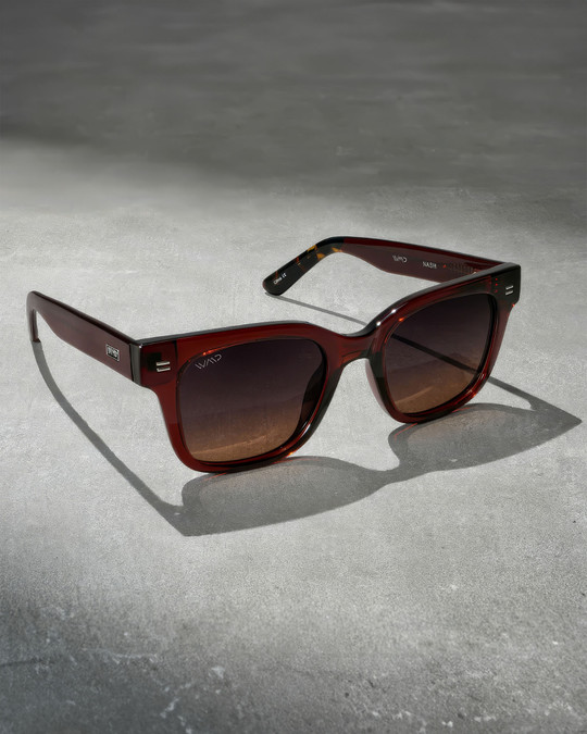 WMP Eyewear Nash Red Garnet Gradient Amber 1084-RDBRW | Side View | Mens Sunglasses | Topdrawers Apparel for Men