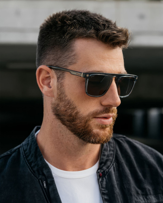 WMP Eyewear Sawyer Nautical Crystal Blue Brown 1078-BLUBRW | Model View | Mens Sunglasses | Topdrawers Apparel for Men