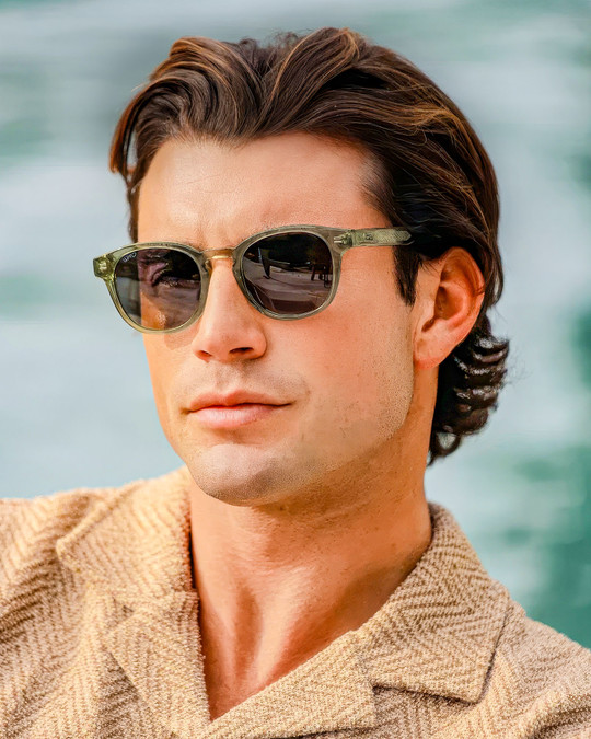 WMP Eyewear Felix Palm Green Smoke Green Gradient 1102-GRNGRN | Model View | Mens Sunglasses | Topdrawers Apparel for Men