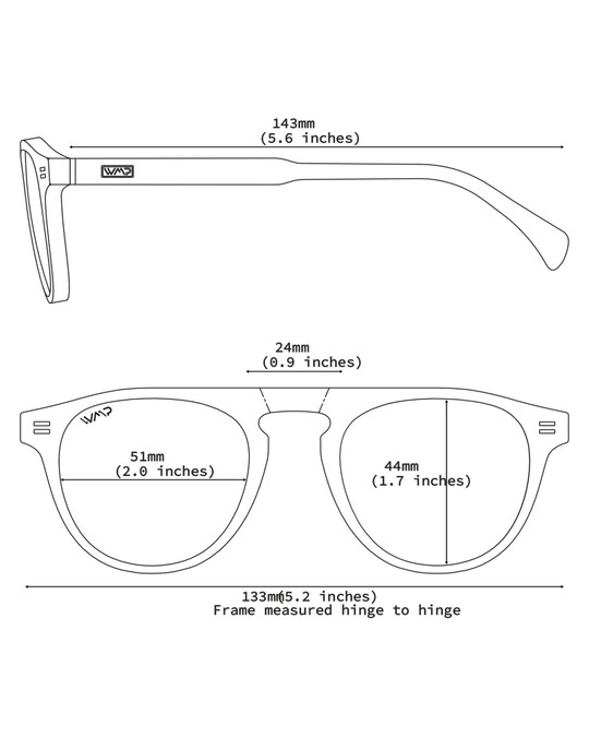 WMP Eyewear Axel Crystal Gunmetal Grey Brown Gradient 1120-GRYBRW | Schematic View | Mens Sunglasses | Topdrawers Apparel for Men