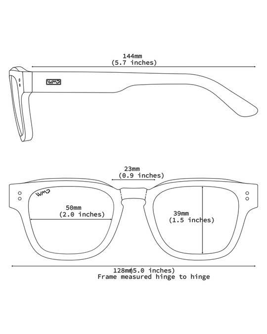 WMP Eyewear Wayne Graphite Horizon Grey Grey Brown Gradient 1104-GRYSND | Schematic View | Mens Sunglasses | Topdrawers Apparel for Men