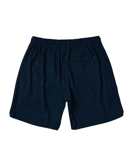 Saxx Multi-Sport 2N1 Short 7 Inch Ikat Check Navy SXMS07L | Rear View | Mens Athletic Shorts | Topdrawers Clothing for Men