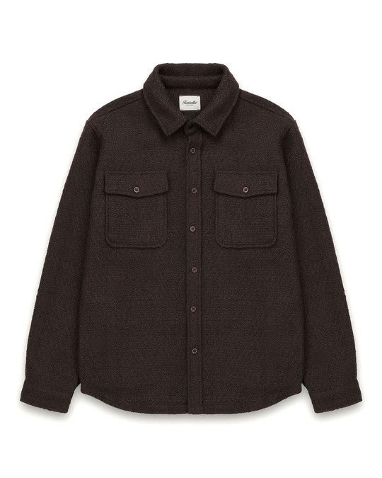 Kuwalla Tee Handloom Shirt Coffee KUL-0325-LS108 | Front View | Mens Long Sleeve Shirts | Topdrawers Clothing for Men