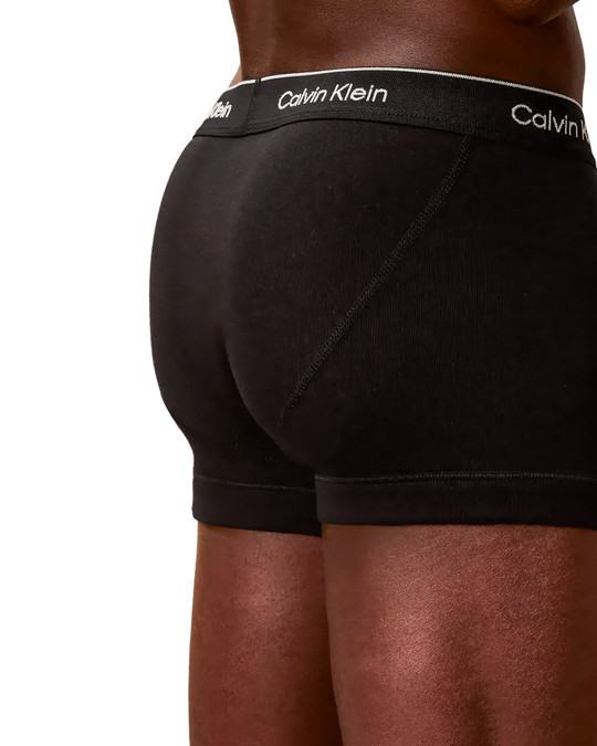 Calvin Klein 3-Pack Cotton Classic Trunk Black NB4002G-001 | Rear View | Mens Boxer Briefs | Topdrawers Underwear for Men