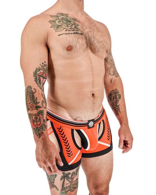 Breedwell Circuit Breaker Chock | Neon Orange 2504-CHOCK | Side View | Mens Jock Boxers | Topdrawers Underwear for Men