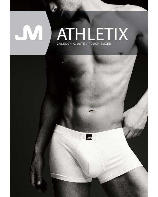 JM ATHLETIX Pouch Boxer White 04047 | Front View | Mens Boxer Briefs | Topdrawers Underwear for Men