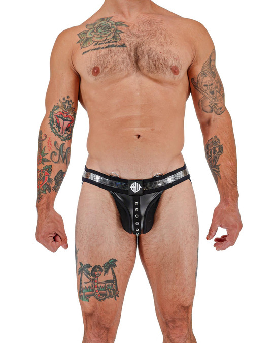Breedwell Illuminator Stud Jock | Silver 2510-SJOCK | Front View | Mens Jockstraps | Topdrawers Underwear for Men