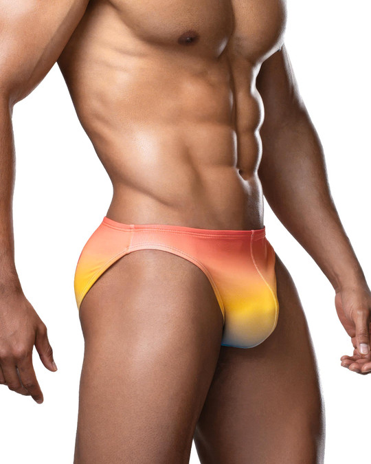 PUMP! Sunset Knotty Swim Brief 13030 | Side View | Mens Swim Briefs | Topdrawers Swimwear for Men