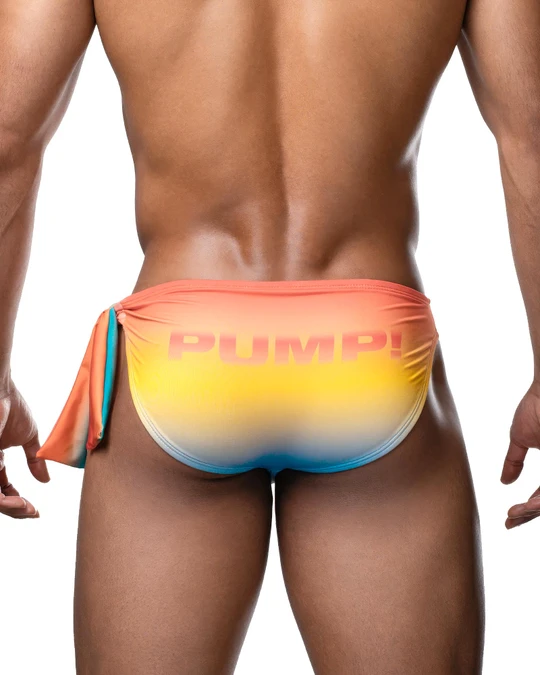 PUMP! Sunset Knotty Swim Brief 13030 | Rear View | Mens Swim Briefs | Topdrawers Swimwear for Men