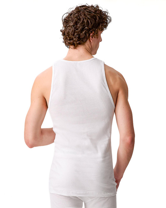 Calvin Klein 3-Pack Cotton Classics Tank Top White NB4036G-100 | Rear View | Mens Tank Tops | Topdrawers Clothing for Men