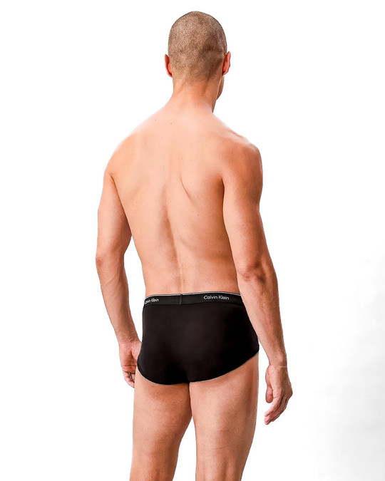 Calvin Klein 3-Pack Cotton Classics Brief Black NB3999G-001 | Rear View | Mens Briefs | Topdrawers Underwear for Men