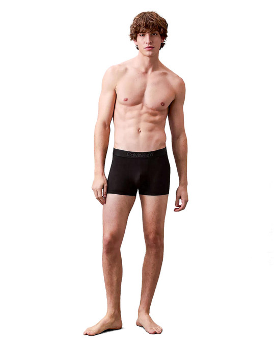 Calvin Klein 3-Pack Ultra Soft Modern Modal Trunk Black Grey Heather Sediment NB4192G-G4V | Front View | Mens Boxer Briefs | Topdrawers Underwear for Men