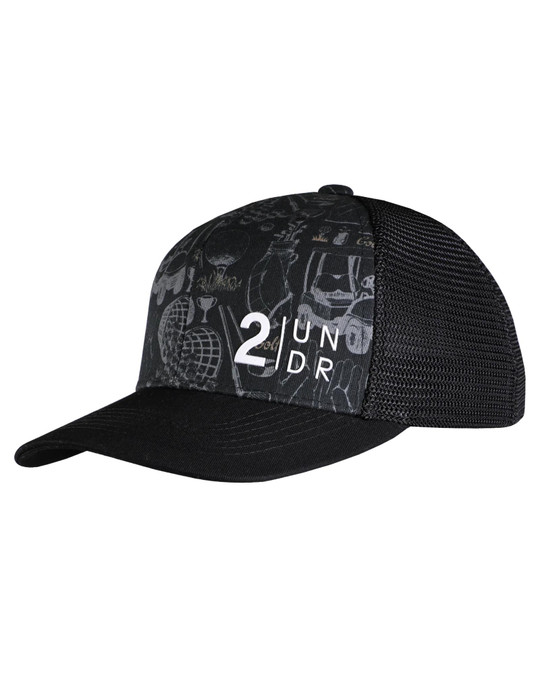 2UNDR Snap Back Mesh Hat | Range Time Black 2U07PM | Front View | Mens Caps | Topdrawers Apparel for Men