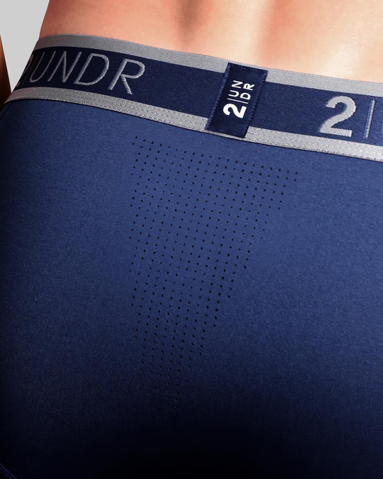 2UNDR Sport Shift Long Leg Boxer Brief | Azul 2U26LL | Rear View | Mens Long Boxer Briefs | Topdrawers Underwear for Men