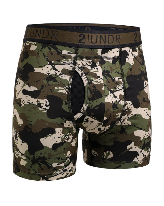 2UNDR Swing Shift Boxer Brief | Army 2U01BB | Front View | Mens Boxer Briefs | Topdrawers Underwear for Men