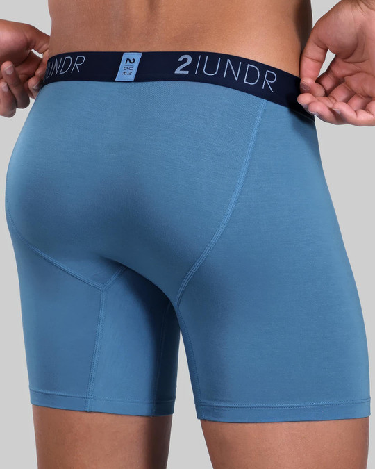 2UNDR Swing Shift Boxer Brief | Sky Blue 2U01BB | Rear View | Mens Boxer Briefs | Topdrawers Underwear for Men