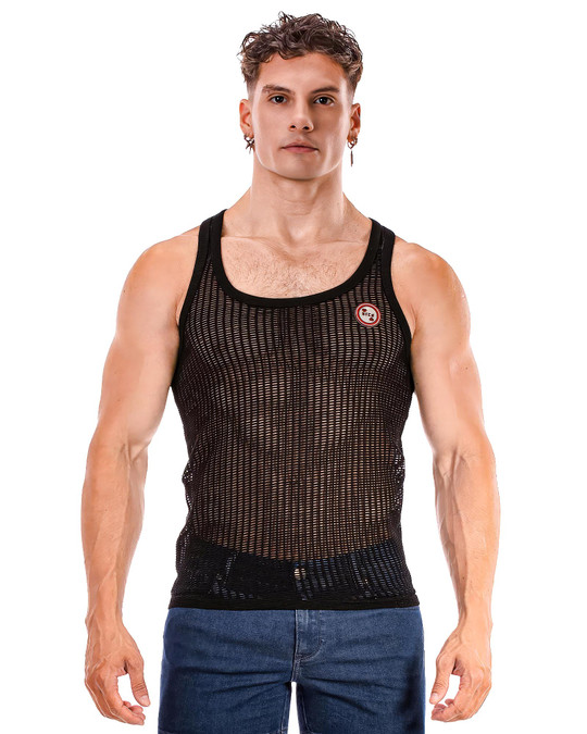 Barcode Berlin Smagul Tank Top Black 92492 | Front View | Mens Casual Tops | Topdrawers Clothing for Men