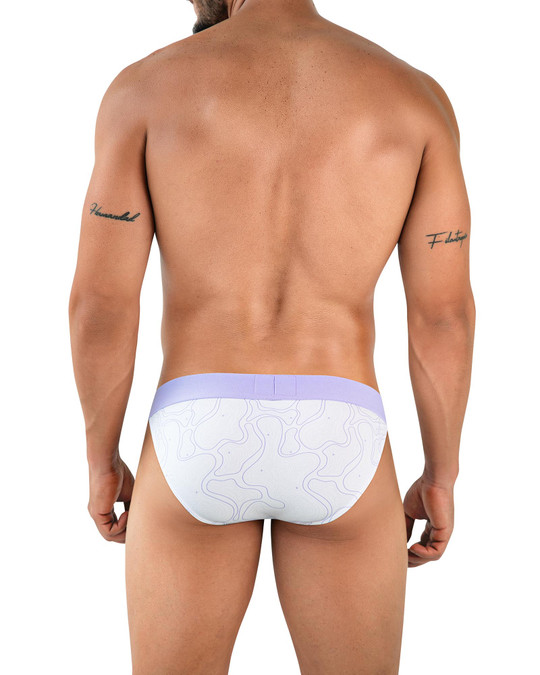 Clever Maze Brief | Lilac 2057 | Rear View | Mens Bikini Briefs | Topdrawers Underwear for Men