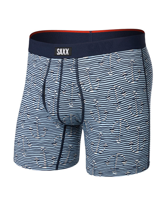 Saxx Vibe Xtra Boxer Brief Anchor Stripe Blue SXVX24F | Front View | Mens Boxer Briefs | Topdrawers Underwear for Men