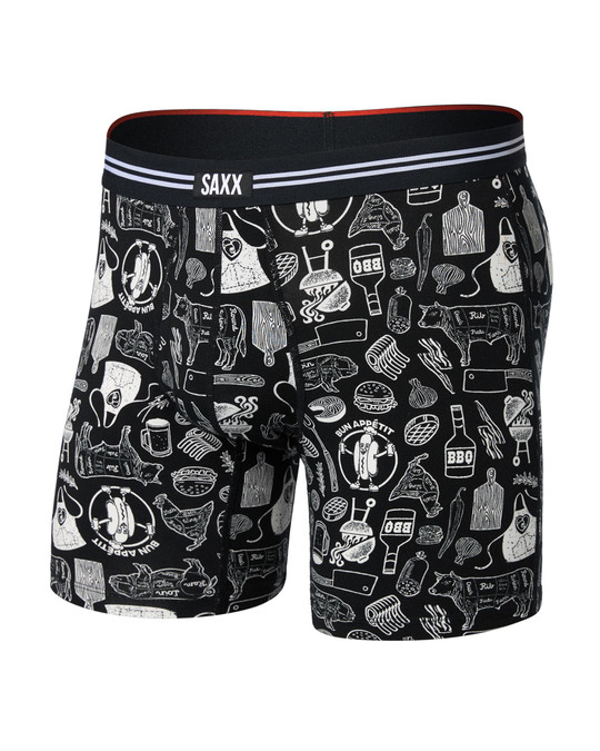 Saxx Vibe Xtra Boxer Brief Bun Appetit Black SXVX24F | Front View | Mens Boxer Briefs | Topdrawers Underwear for Men
