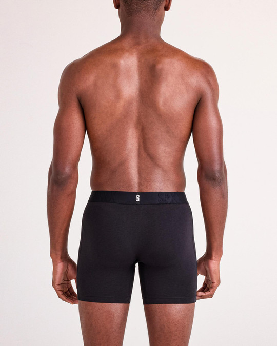 Saxx DropTemp Cooling Cotton Boxer Brief Black SXBB86F | Rear View | Mens Boxer Briefs | Topdrawers Underwear for Men
