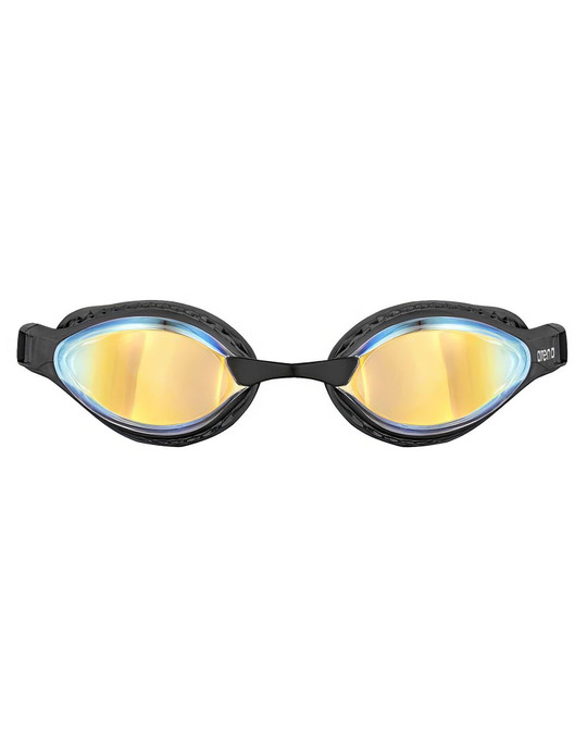 Arena Air-Speed Mirror Swim Goggles Yellow Copper Black 003151 | Front View | Mens Accessories | Topdrawers Apparel for Men