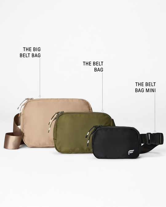 Fabletics The Belt Bag | Black FLAC-MA0032 | Front View | Mens Bags | Topdrawers Apparel for Men