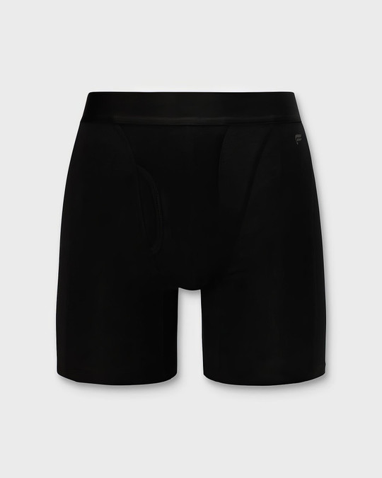 Fabletics The 24-7 Boxer Brief | Black FLAP-MFA002 | Front View | Mens Boxer Briefs | Topdrawers Underwear for Men