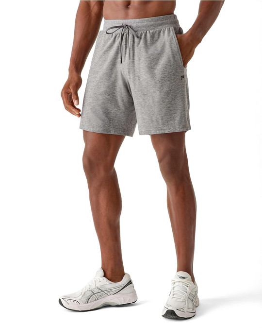 Fabletics The Cloud Jersey Short | Onyx Heather FLAP-MB0055 | Front View | Mens Athletic Shorts | Topdrawers Clothing for Men