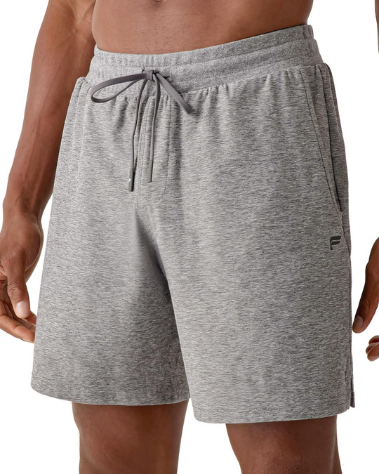 Fabletics The Cloud Jersey Short | Onyx Heather FLAP-MB0055 | Front View | Mens Athletic Shorts | Topdrawers Clothing for Men