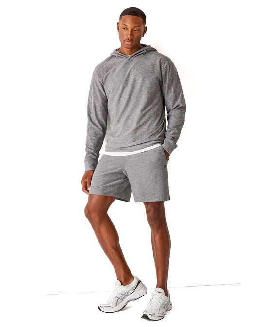 Fabletics The Cloud Jersey Hoodie | Onyx Heather FLAP-MT0050 | Front View | Mens Hoodies | Topdrawers Clothing for Men