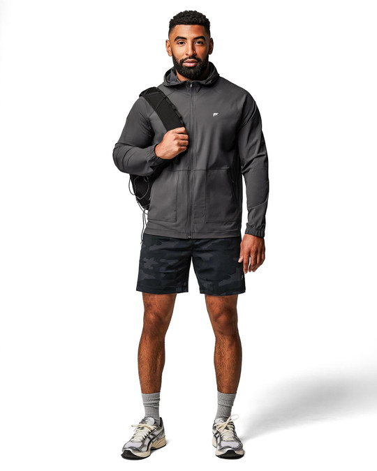 Fabletics The One Jacket | Onyx FLAP-MJ0042 | Front View | Mens Outerwear | Topdrawers Clothing for Men