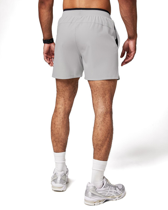 Fabletics The 5-Inch Fundamental Short | Mineral Grey FLAP-MFB094 | Rear View | Mens Athletic Shorts | Topdrawers Clothing for Men