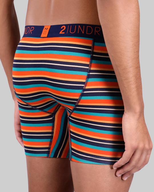 2UNDR Swing Shift Boxer Brief Beach Stripe 2U26BB | Rear View | Mens Boxer Briefs | Topdrawers Underwear for Men
