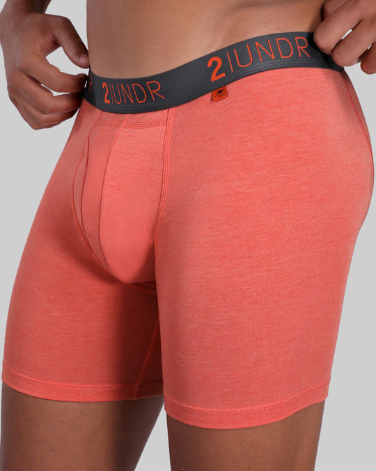 2UNDR Swing Shift Boxer Brief Coral 2U26BB | Front View | Mens Boxer Briefs | Topdrawers Underwear for Men